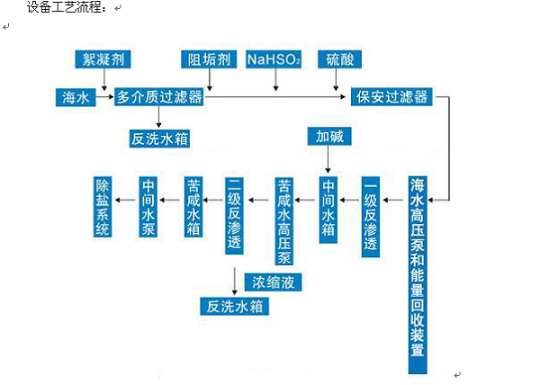 陆用海水淡化设备流程